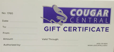 Cougar Central Gift Certificate - On Campus Only