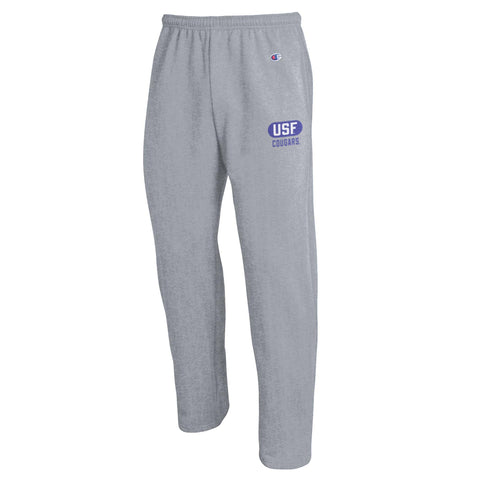 Champion Oxford Gray Powerblend Open Bottom Sweatpants