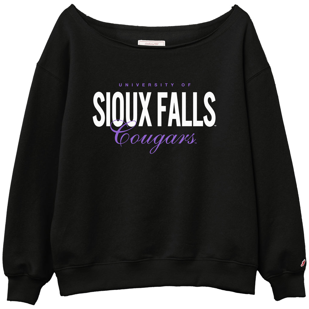 League Women's Reverse Fleece Tiffany Off-The-Shoulder Sweatshirt