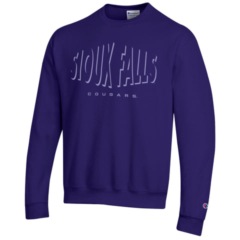 Champion Powerblend Embroidered Shadow Crewneck Sweatshirt