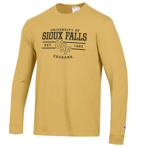Clearance - Champion Vintage Cloud Wash Gold Long Sleeve Tee