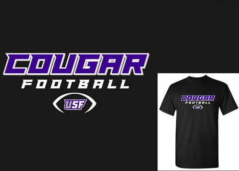 J. America Black Cougar Football T-Shirt
