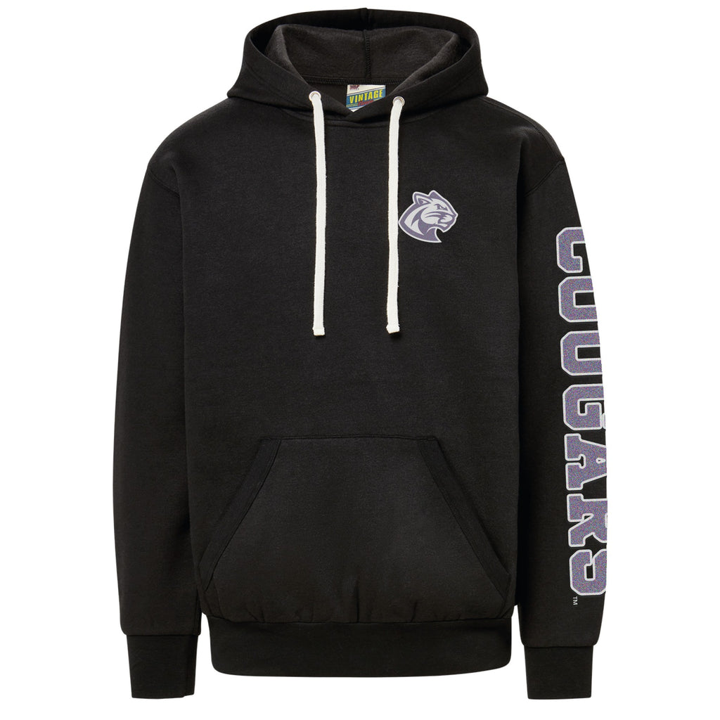 MV Sport Vintage Fleece Flock Print Hooded Sweatshirt