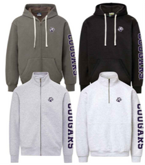 MV Sport Vintage Fleece Flock Print Full Zip Hoodie Sweatshirt