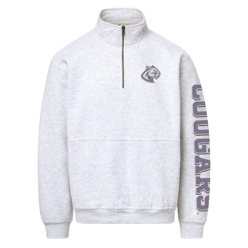 MV Sport Vintage Fleece Flock Print Quarter Zip Sweatshirt