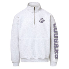 MV Sport Vintage Fleece Flock Print Quarter Zip Sweatshirt