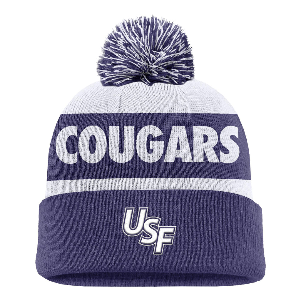 Nike Stripe Peak Beanie with Pom