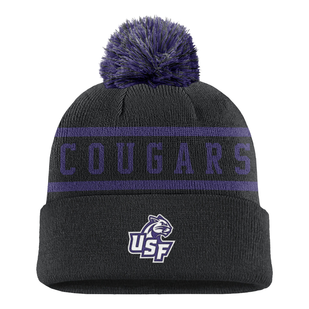 Nike Black Peak Beanie with Pom