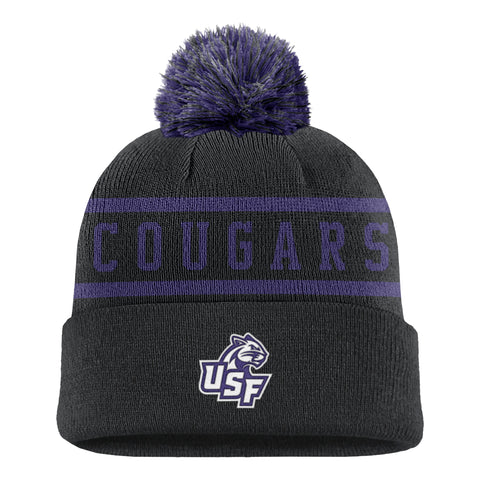 Nike Black Peak Beanie with Pom