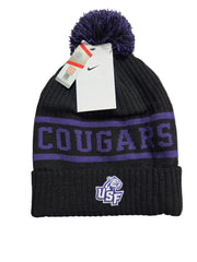 Nike Black Peak Beanie with Pom