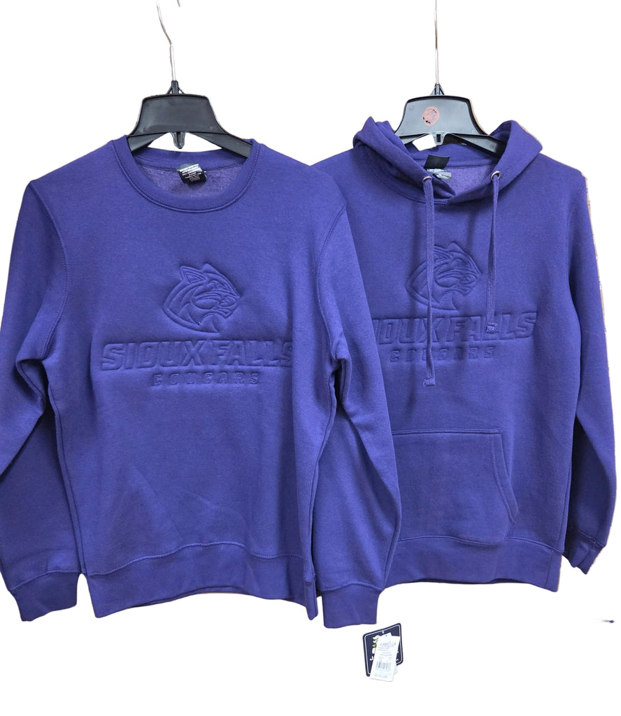 Clearance - J. America Embossed Purple Sweatshirt